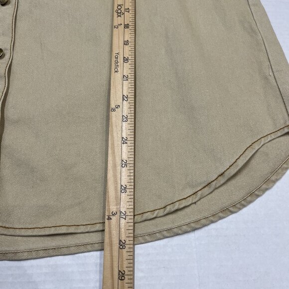 Jane & Delancey Shirt Womens XL Tan Denim Button Down Shacket Outdoor Gorpcore - Picture 7 of 8